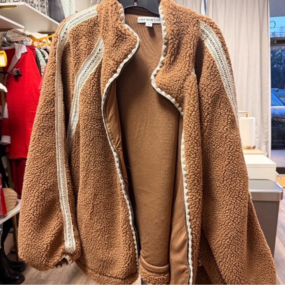 And Now This Women's Brown Sherpa Jacket